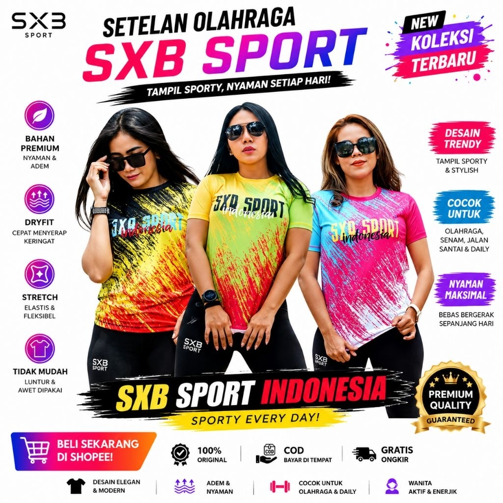 Atasan Baju Olahraga Senam Wanita Aerobic Short Sleeve T-shirt lengan pendek Sxb Sport Compression(B
