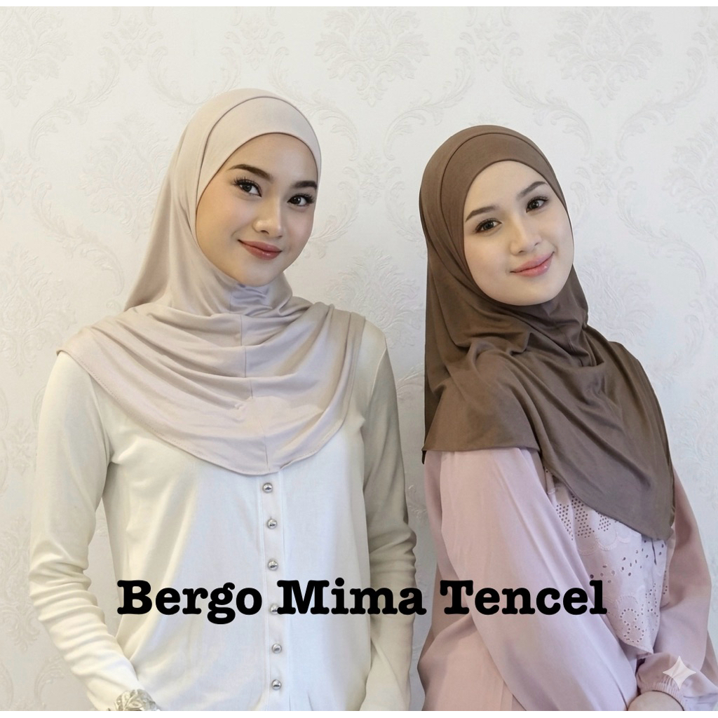 UlyaHijab Bergo Instan Mima Rayon Tencel Non Pet Hijab Instan Rayon Mima