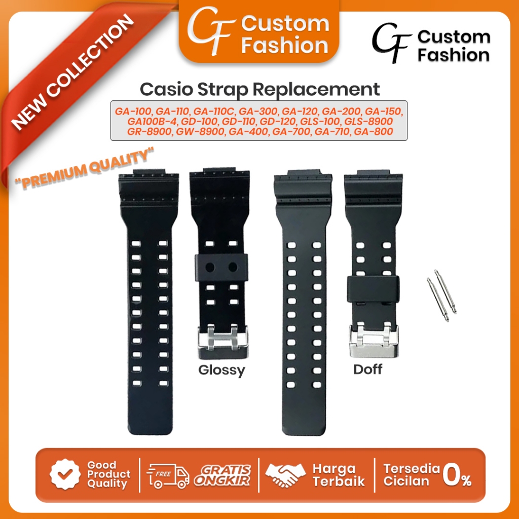Rubber Strap Tali Karet Jam Tangan Casio GA-110 GA110 GD-100 GD100 GD-110 GD110 GA-400 GA400 GA100