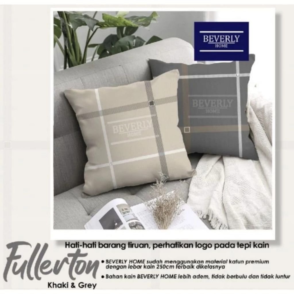 VICUNA - Sarung Bantal Sofa Katun Motif Flluerton Lembut Adem, Halus ukuran lengkap