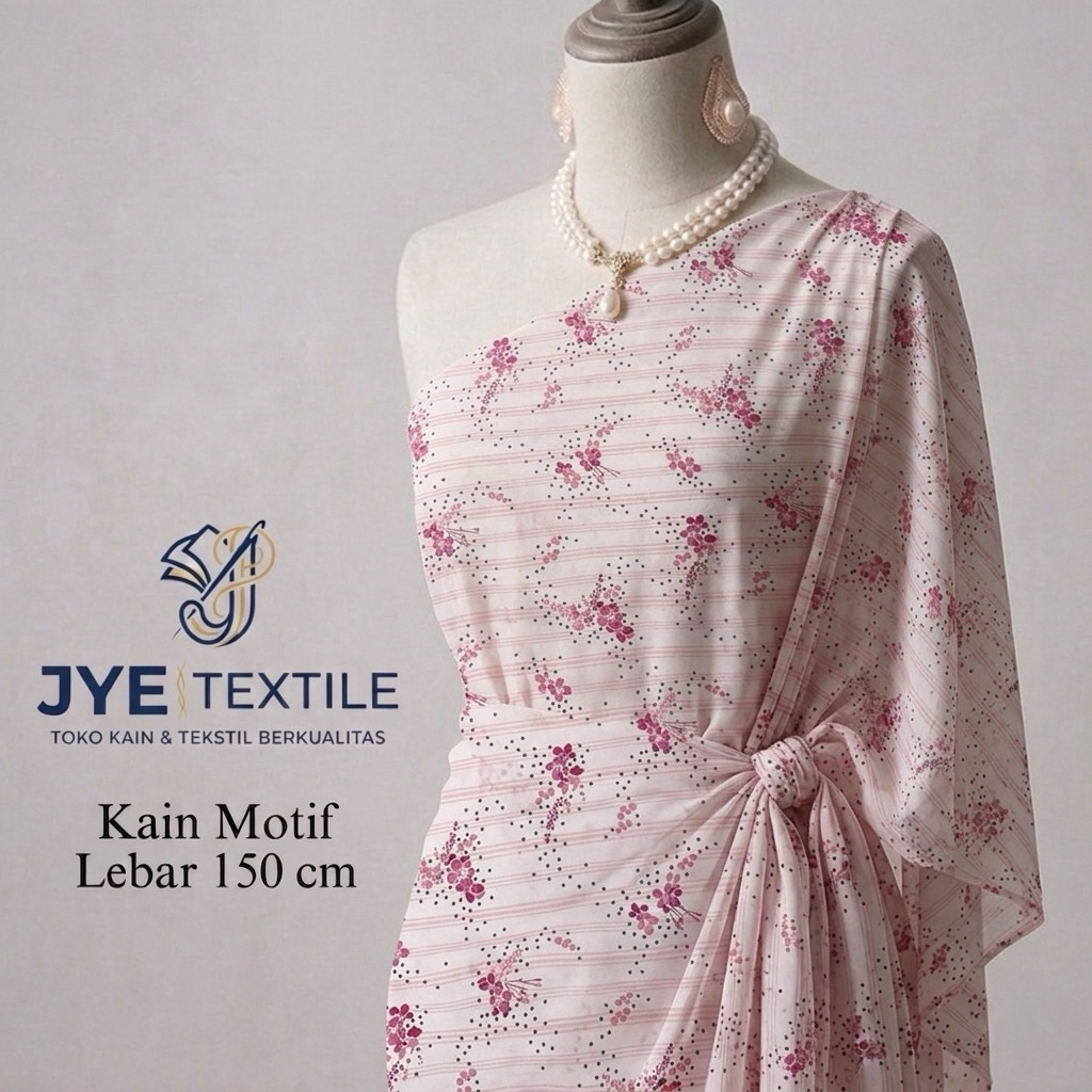 Kain Zara Crepe Motif Bunga Kecil Floral - Bahan Gamis & Dress Lembut Premium bd