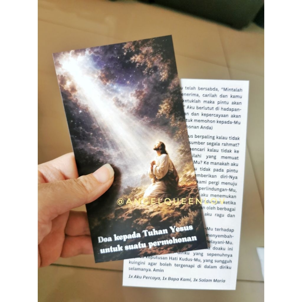 Lembar Doa Kepada Tuhan Yesus untuk suatu Permohonan