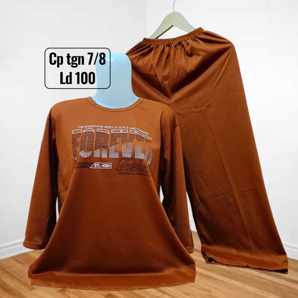 Setelan Wanita Premium Lengan7/8 | Baju Santai Cewek Kekinian | Setelan Rumahan Casual LD100