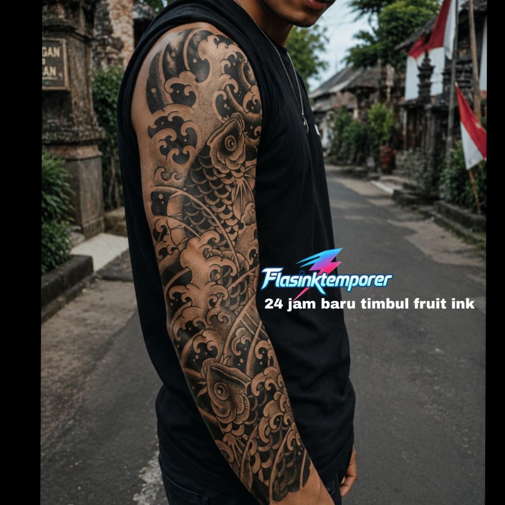 Premium Fruit Ink Tattoo Juice - Japanese koi tato Halus Meresap Kulit Tahan Lama