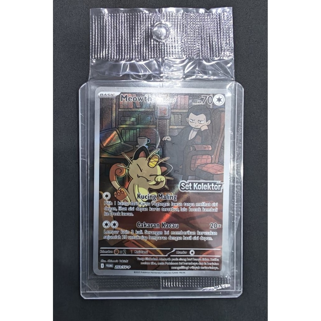 Meowth Tim Roket #253/SV-P Pokemon Promo Set Kolektor ID (SEALED)
