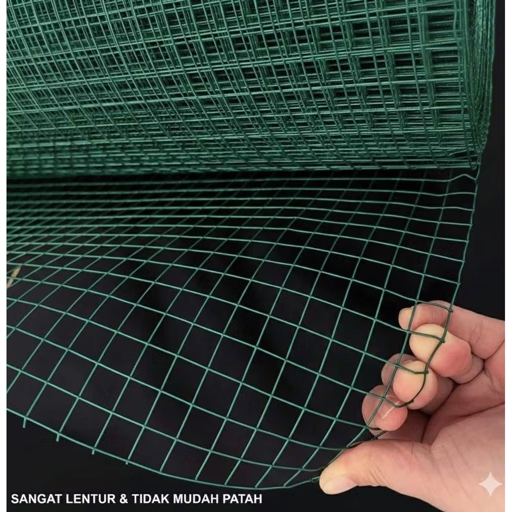 Permeter Kawat Loket Hijau Lubang 1/2inch[1,27cm] / Kawat Loket PVC / Kawat Ayakan