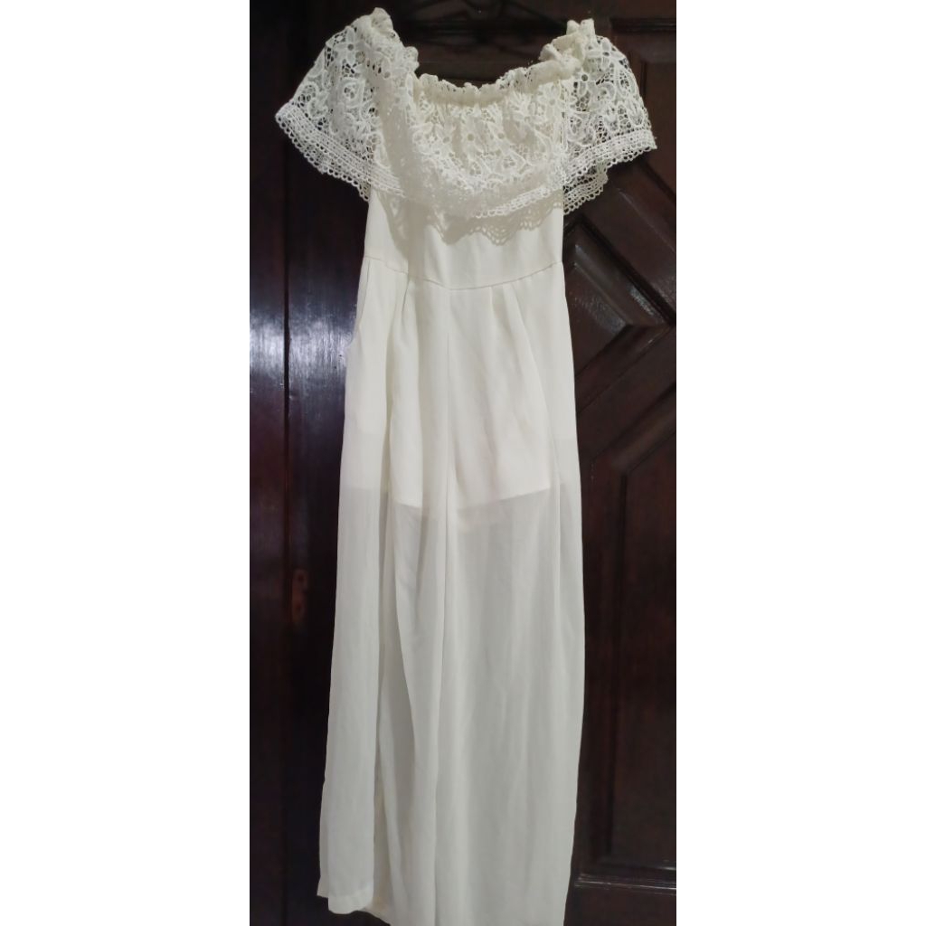 Dress Putih White Dress Party Prom Dress  Preloved