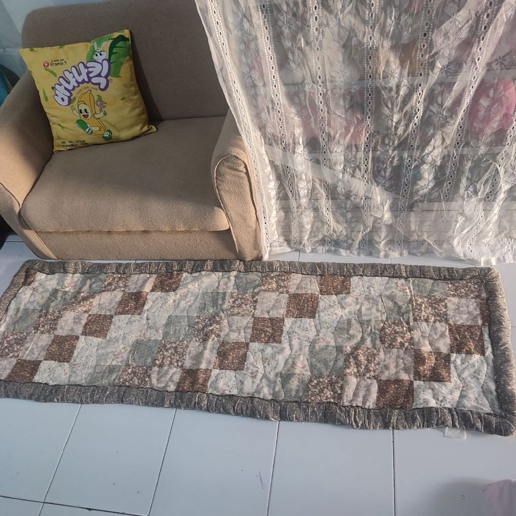 Karpet Lorong / Keset Panjang Shabby Chic Quilting Berdakron Motif Patchwork Vintage Cantik