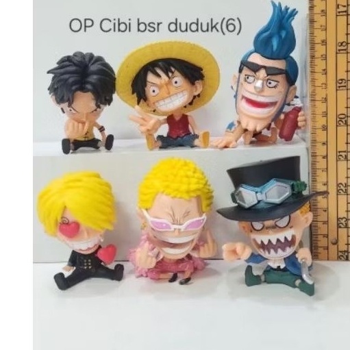 action figure one piece set chibi besar duduk isi 6