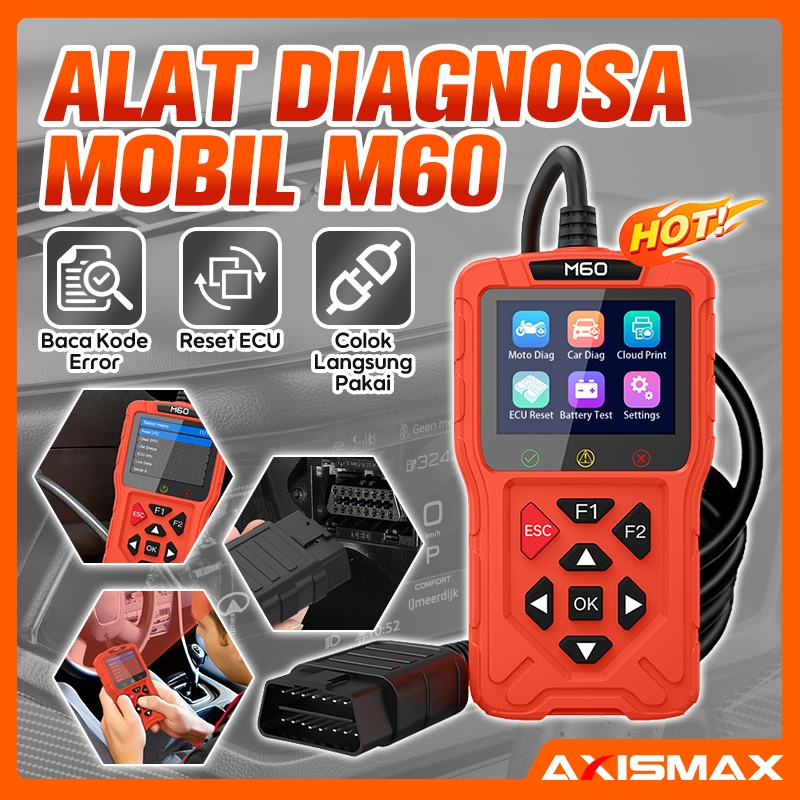 M60 Scanner Motor & Mobil OBD2 OBD II ECU Reset Read Code Yamaha Honda Kawasaki PCX Vario Nmax Avanz
