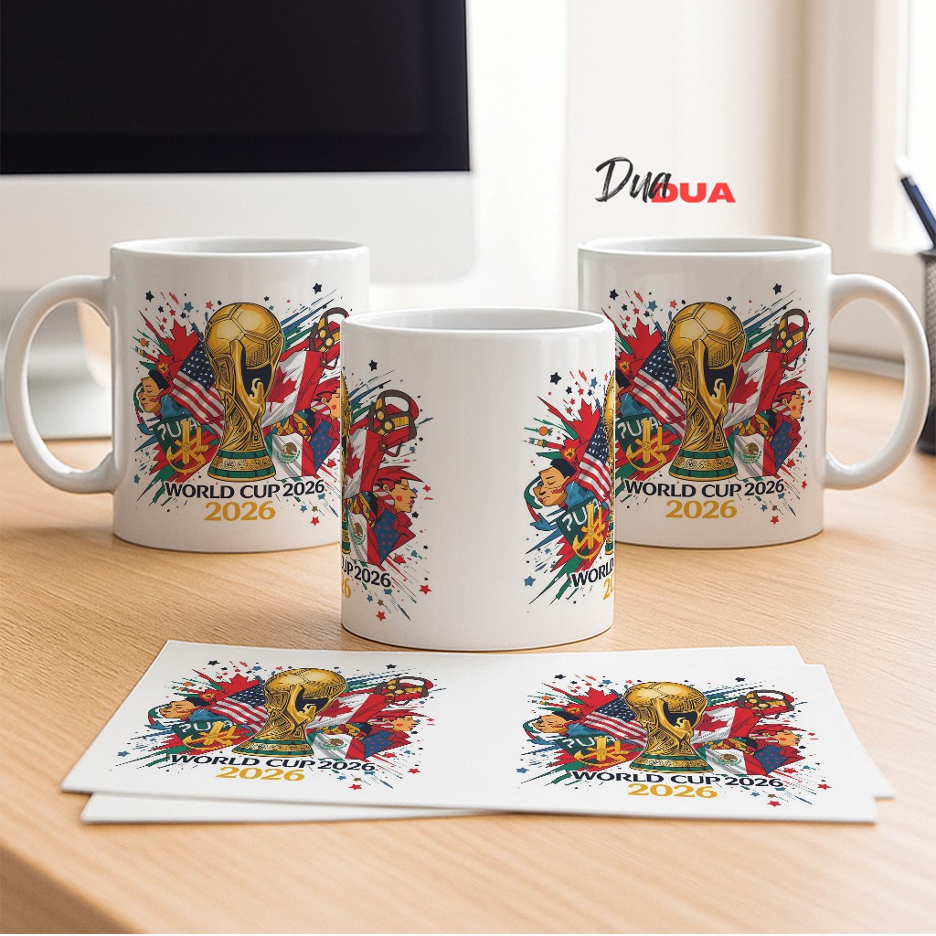 Mug Piala Dunia Souvenir Mug Cangkir Custom Fifa World Cup 2026 North America USA Thropy Desain Prem