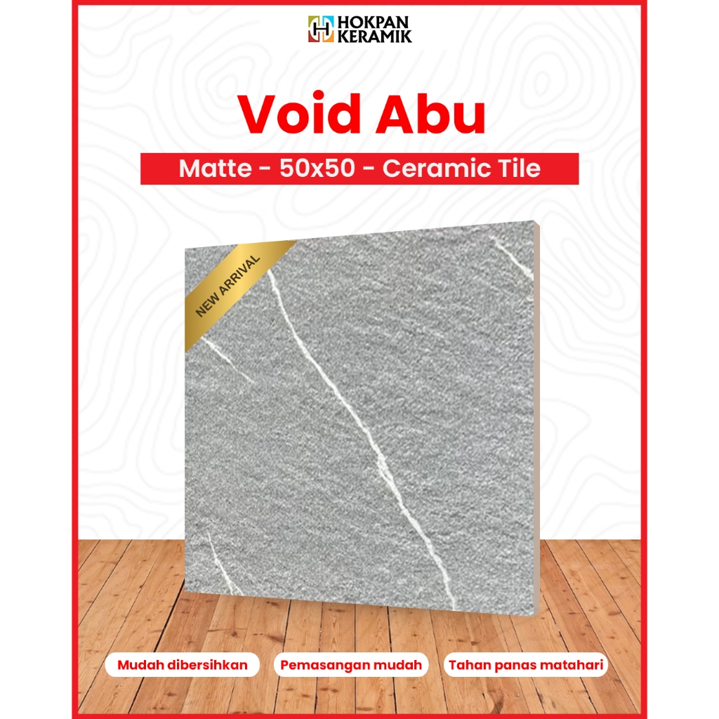 Keramik Lantai Motif Void Abu Ukuran 50x50 Matte - Hokpan Keramik