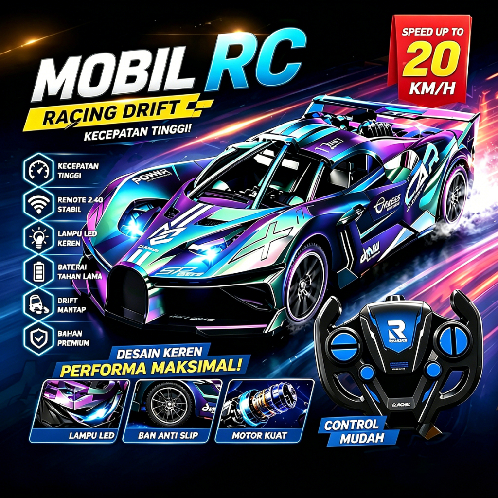 [COD] Remote RC /Mobil Remote Control 1:18 2WD Kecepatan Tinggi CAS mobil remot/Mobil sport/mobil re