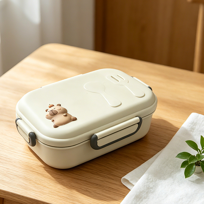 JH Children's Cartoon Meal Box, Divided Design, Heat resistant and Leak proof