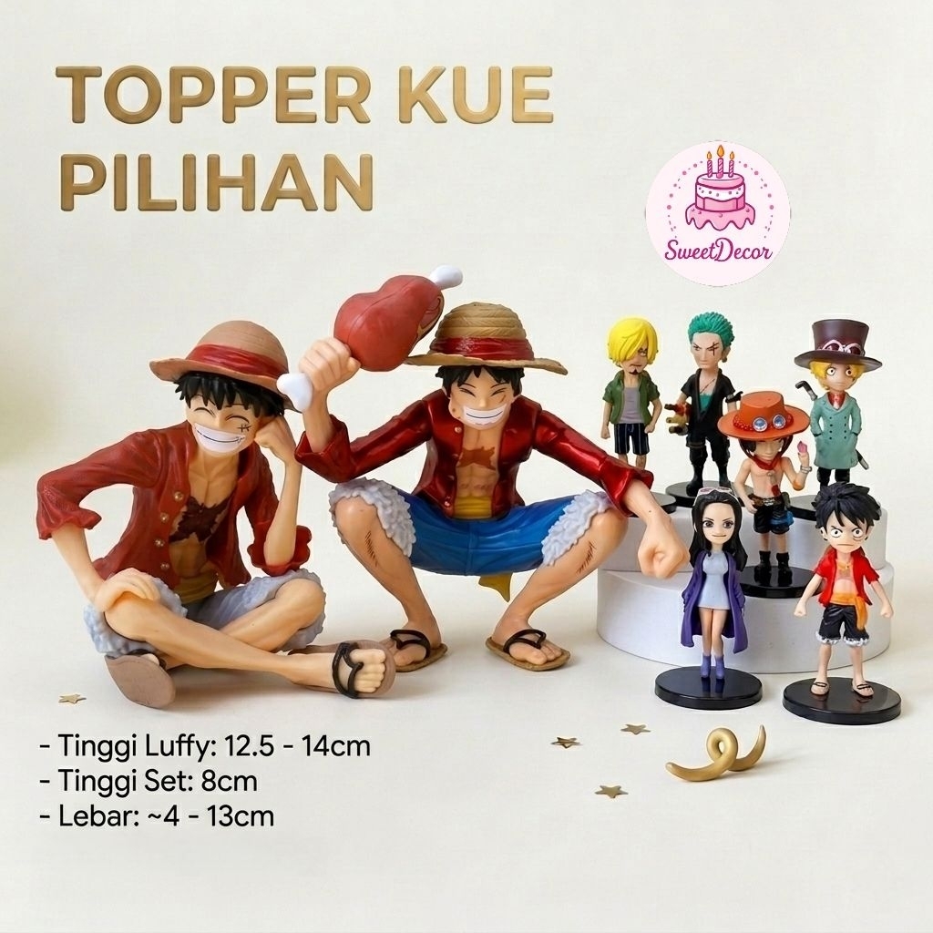 Topper Kue OnePiece/Hiasan Kue Luffy/OnePiece/Action Figure OnePiece