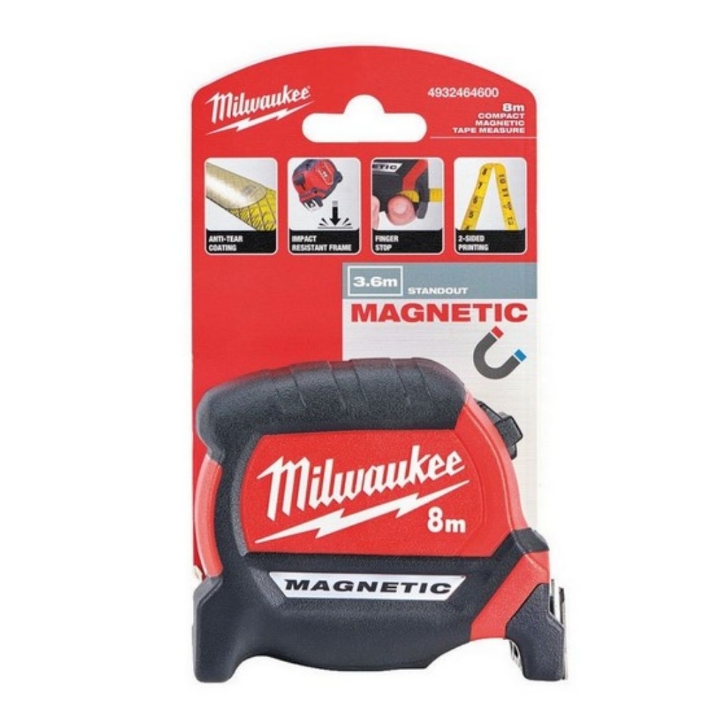 MILWAUKEE 4932464600 8M COMPACT MAGNETIC TAPE MEASURE ORIGINAL - Meteran