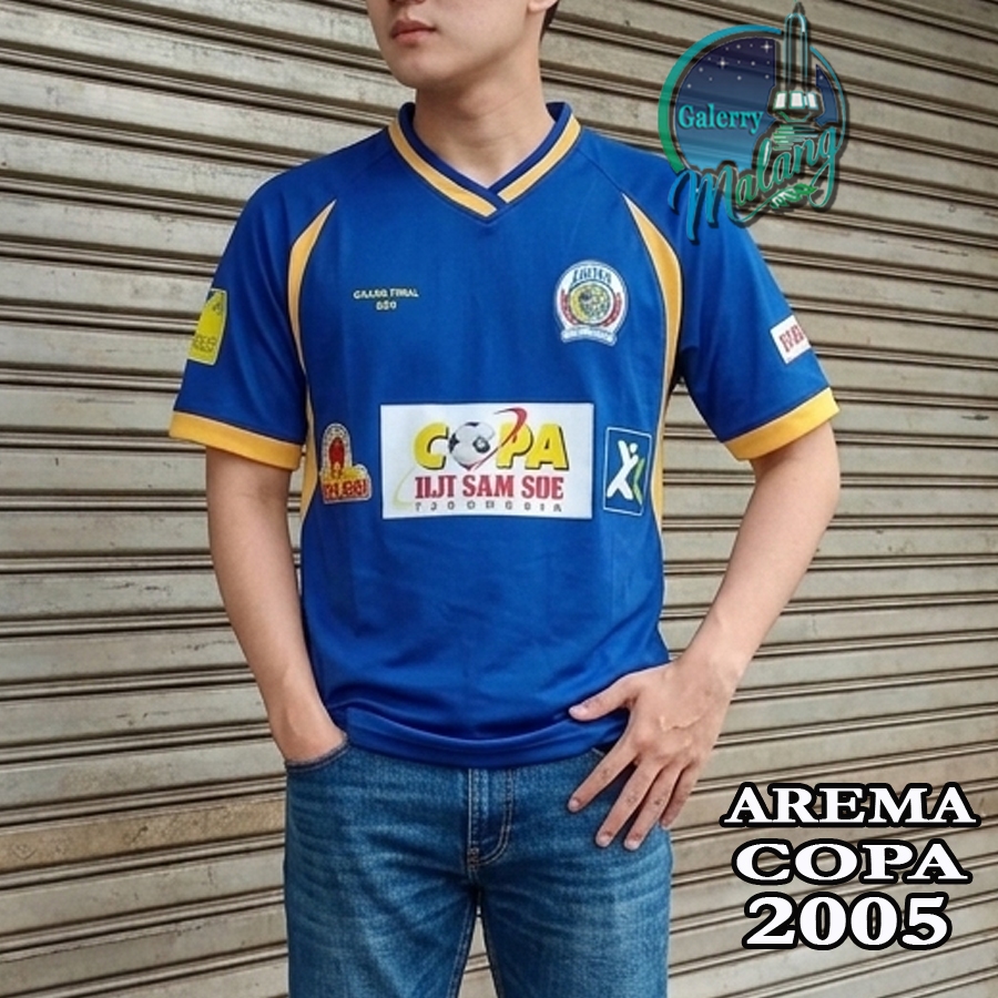 KAOS AREMA JERSEY AREMA 2005 COPA JUARA FULL LOGO SPONSOR malang gallery