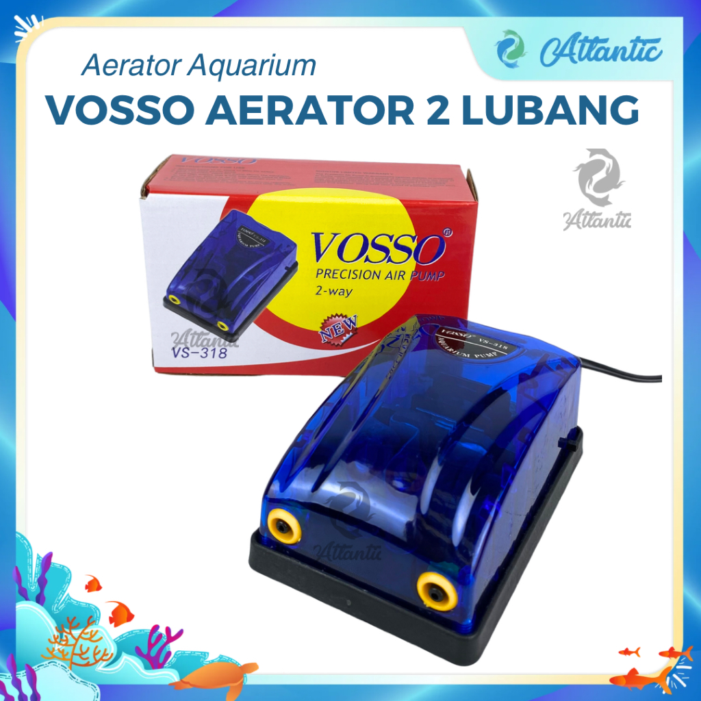 Pompa Udara Akuarium 2 Lubang Alat Oksigen Ikan Hias Air Pump