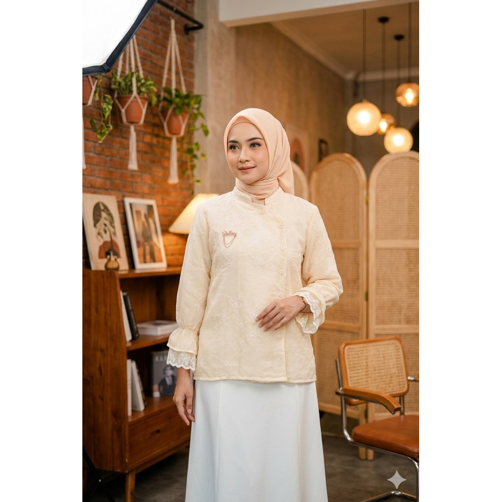 Nagya Aurelia Lace Embroidery Top | Kemeja blouse lace embroidery