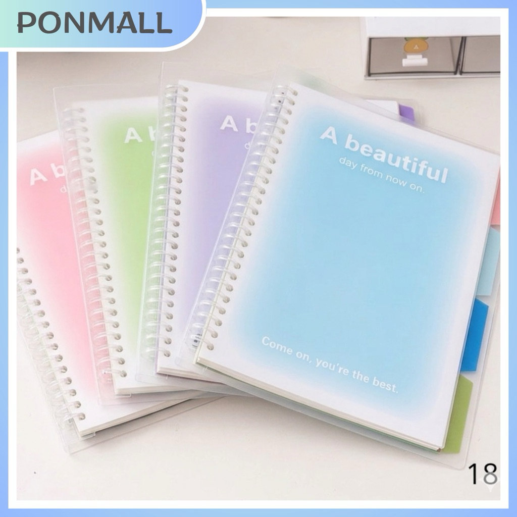 PONMALL- Beautiful Binder A5 B5 | Binder Aesthetic isi 60 Lembar+4 Lembar Pembatas | Ring Plastik Bi