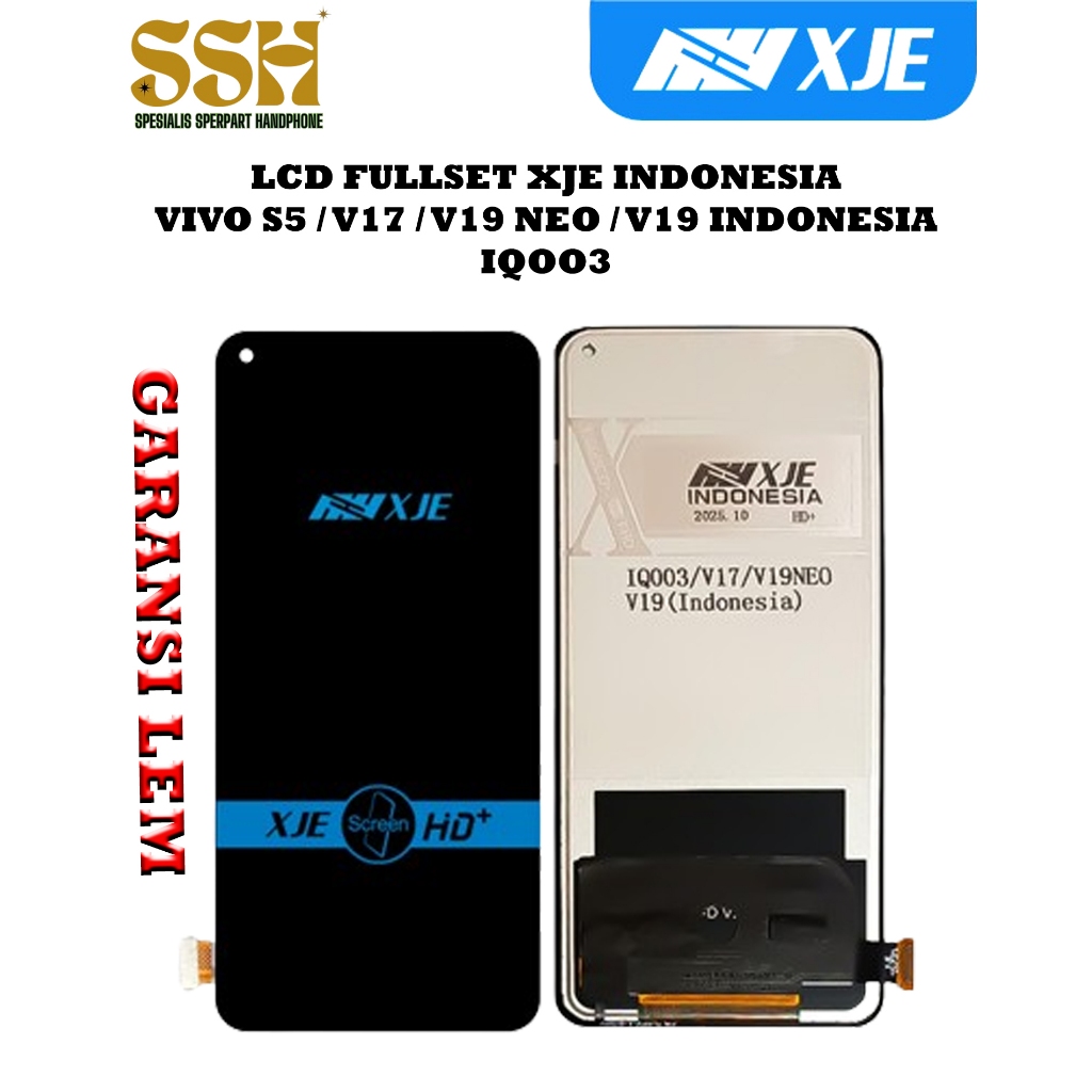 LCD VIVO S5 / V17 / V19 NEO / V19 INDONESIA / IQOO3 BLACK FULLSET TOUCHSCREEN XJE INDONESIA