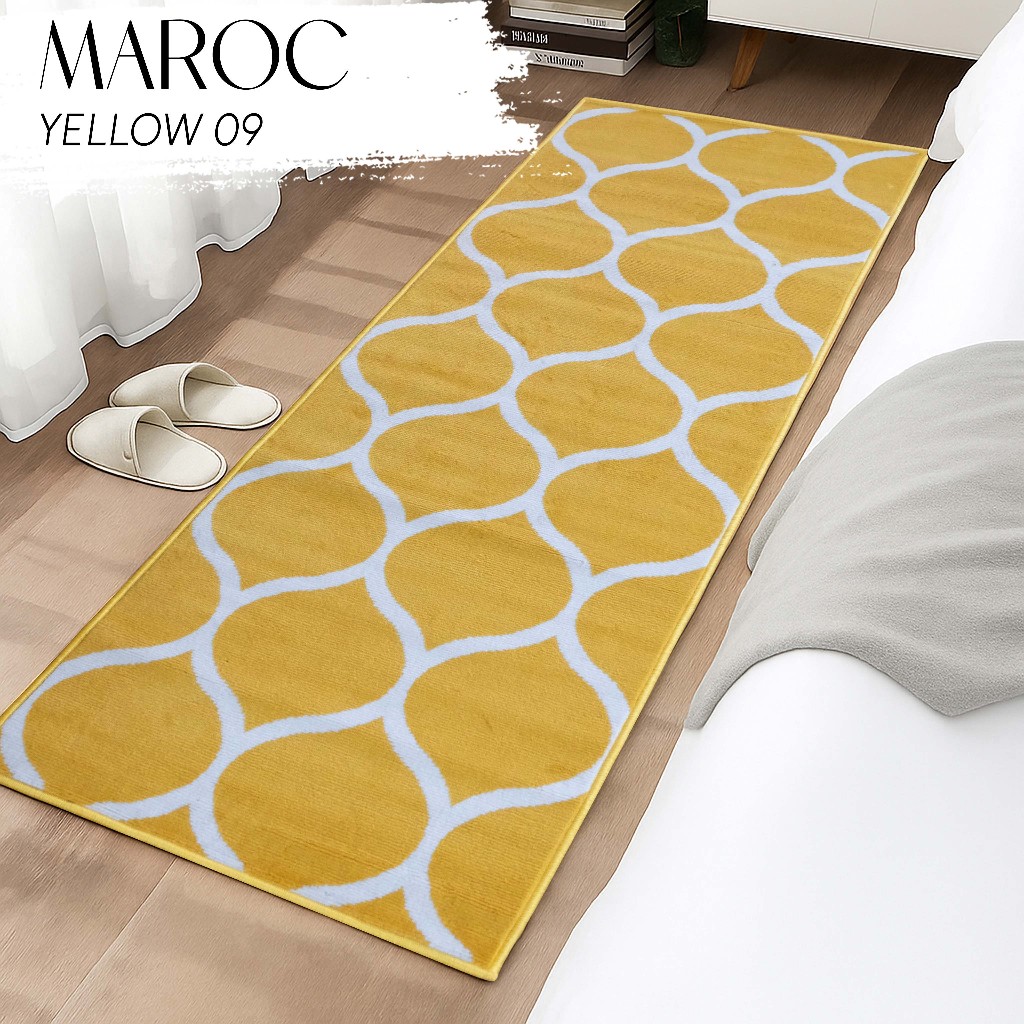 MAROC Karpet 80X200 YELLOW 09, Karpet Lantai, Karpet Bawah Meja,Karpet Bawah Kasur