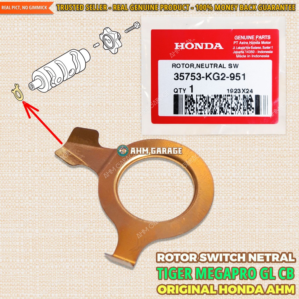 Rotor Switch Neutral Tiger Revo Tiger 2000 Plat Kuningan Switch Netral Megapro Lama MP Primus MP Hiu