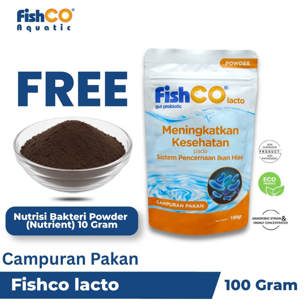 FISHCO Probiotik Lacto - Campuran Pakan Ikan Hias 100gr