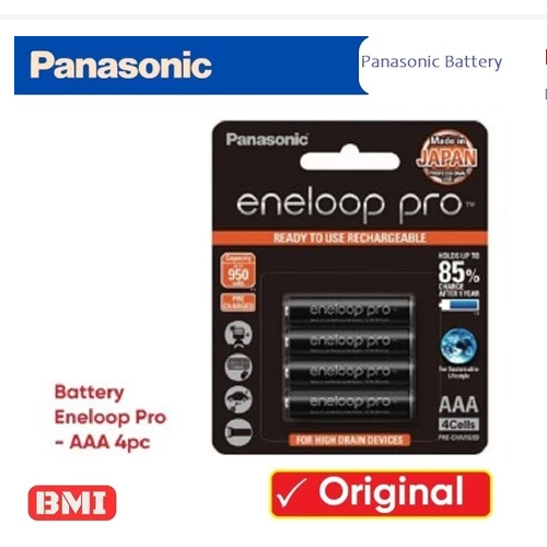 Panasonic Eneloop Pro Baterai Rechargeable AAA 4pc Battery Eneloop Pro