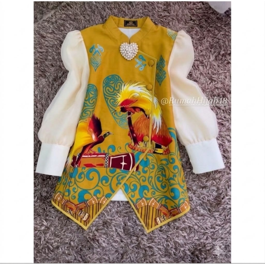 Blus Batik Janggan Motif Papua - Atasan Batik - Blus Wanita Modern