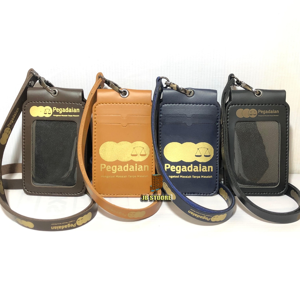 Tempat Id Card PEGADAIAN Kulit Lipat Magnet / Id Card Pegadaian Saku Magnet / name tag pegadaian sak