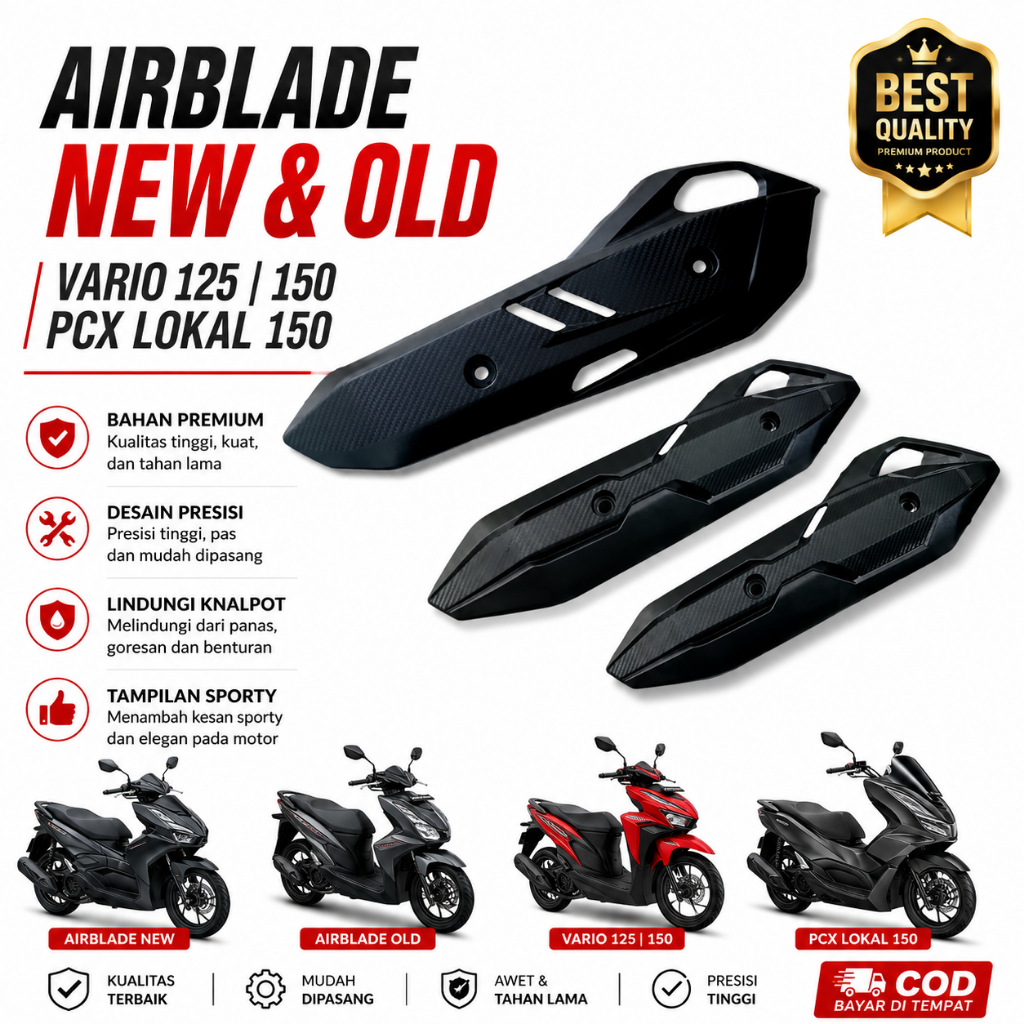 PELINDUNG KNALPOT TAMENG KNALPOT CARBON ORI HONDA PNP VARIO 125 150 PCX LOKAL 160 ABS CBS PCX CBU
