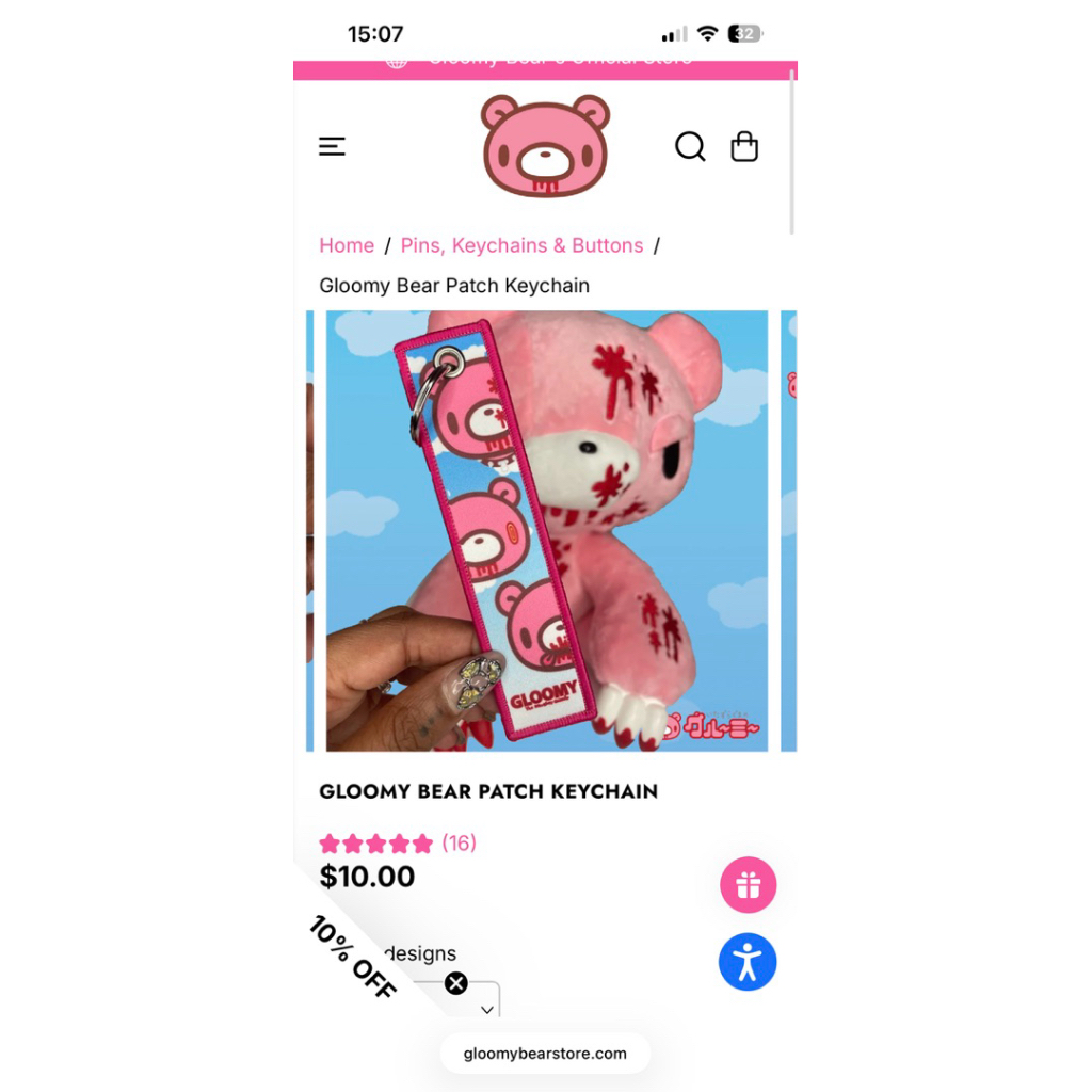 Gloomy Bear Patch Keychain