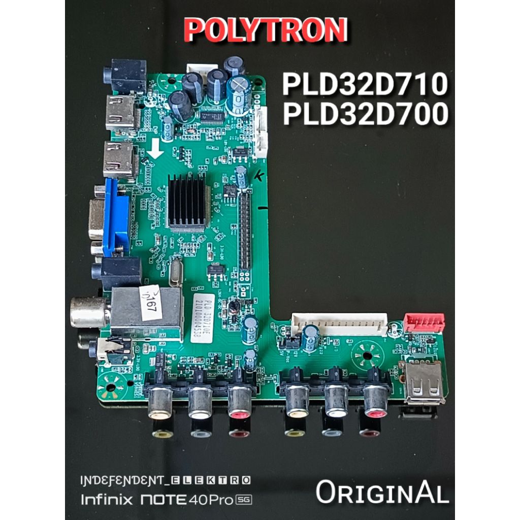 Mainboard tv Polytron PLD32D710   mesin tv Polytron PLD 32D700  MB Polytron pld32d710   modherboar P