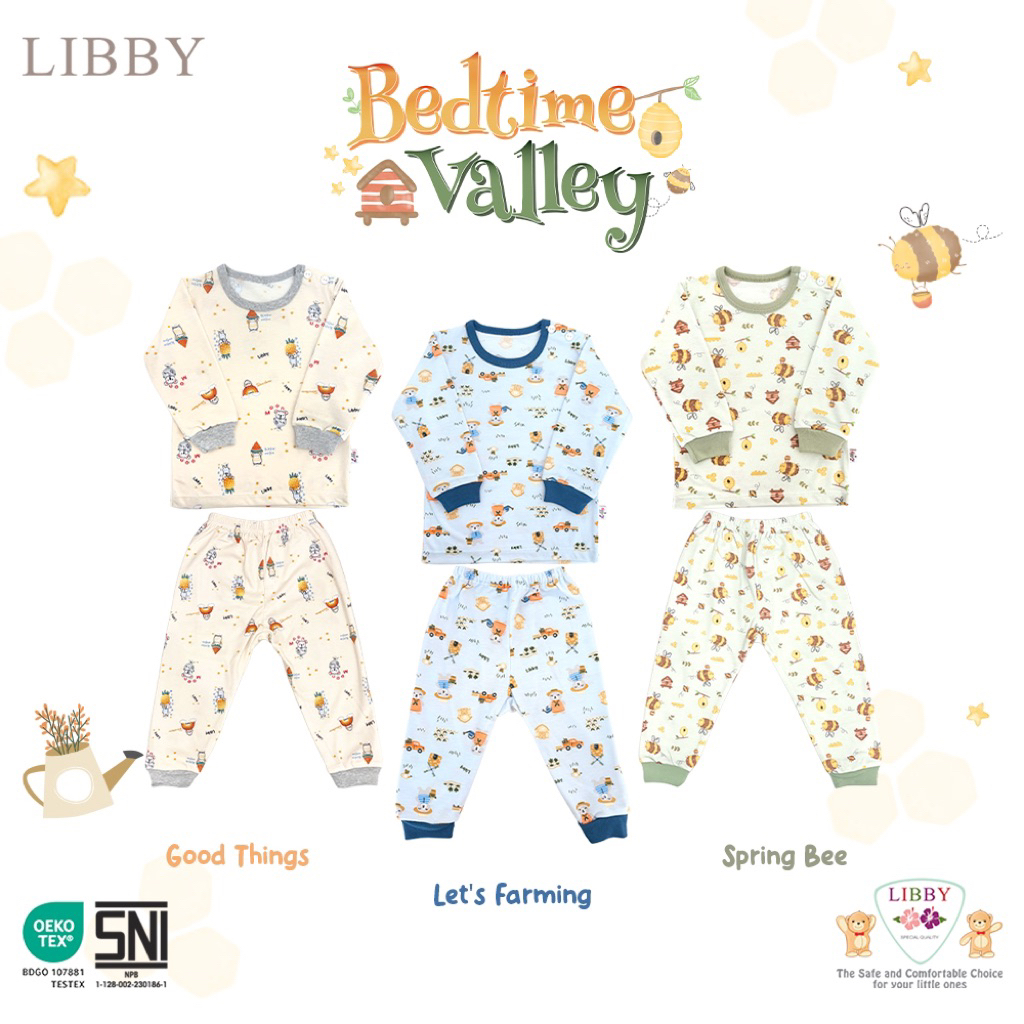 3Pcs Setelan Libby Baby Lengan (( Panjang )) kancing pundak S-XXL