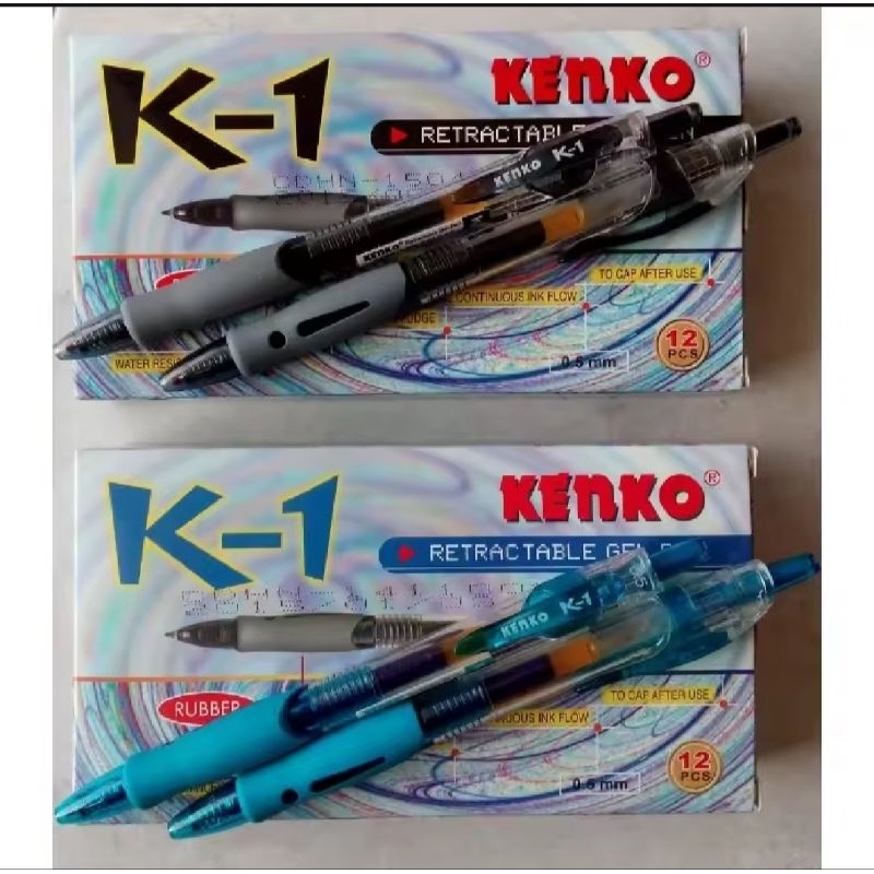 12 pcs pulpen kenko k-1 hitam.  pulpen kenko k-1 / pulpen/ pena / pulpen gel