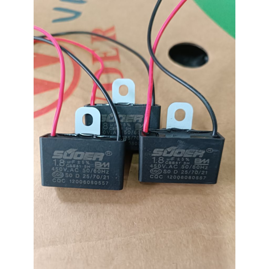 Kapasitor kipas 1.8uf-450v/ Kapasitor Kotak 1.8uf -450v 3 pcs/Kapasitor Kipas Kotak 1.8uf-450v 3pcs
