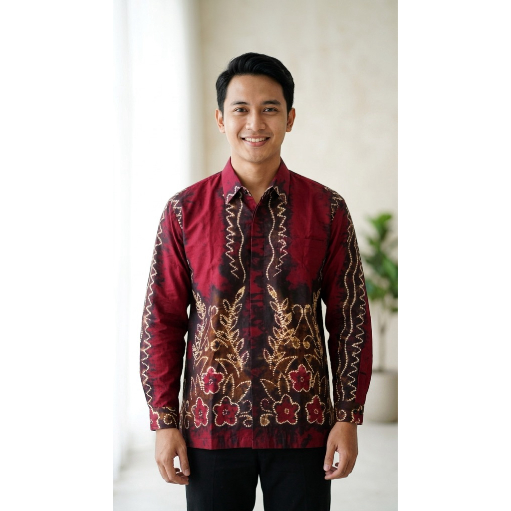 BAJU KEMEJA PRIA MOTIF SASIRANGAN SIZE M