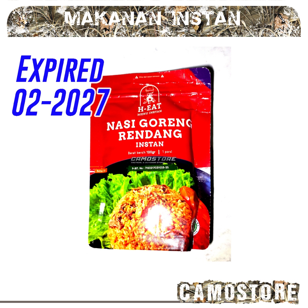 Ransum Camping Makanan Instan Nasi Goreng Rendang Jamur H eat