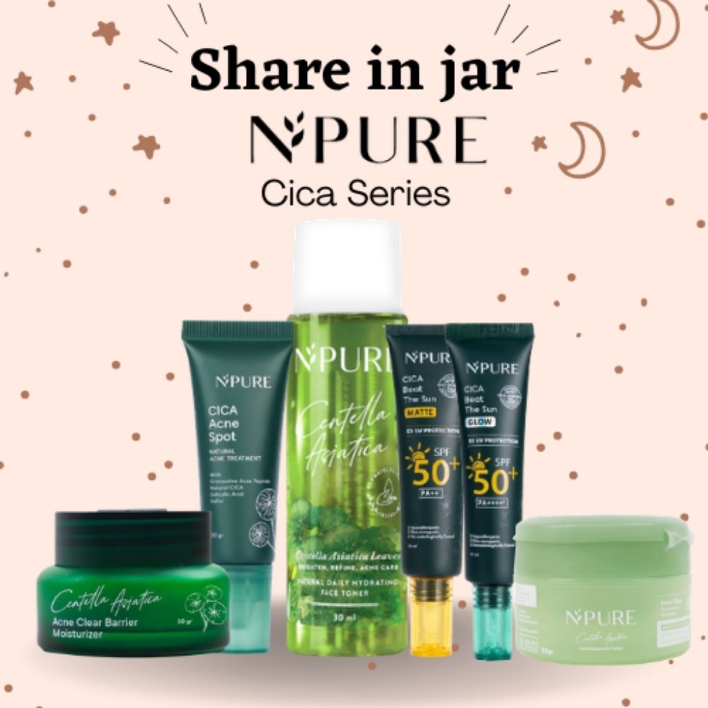 [Share In Jar] N'Pure Face Toner, Essense, Facial Wash, Face Serum, Cica Chocomint Clay Mask, Dark S