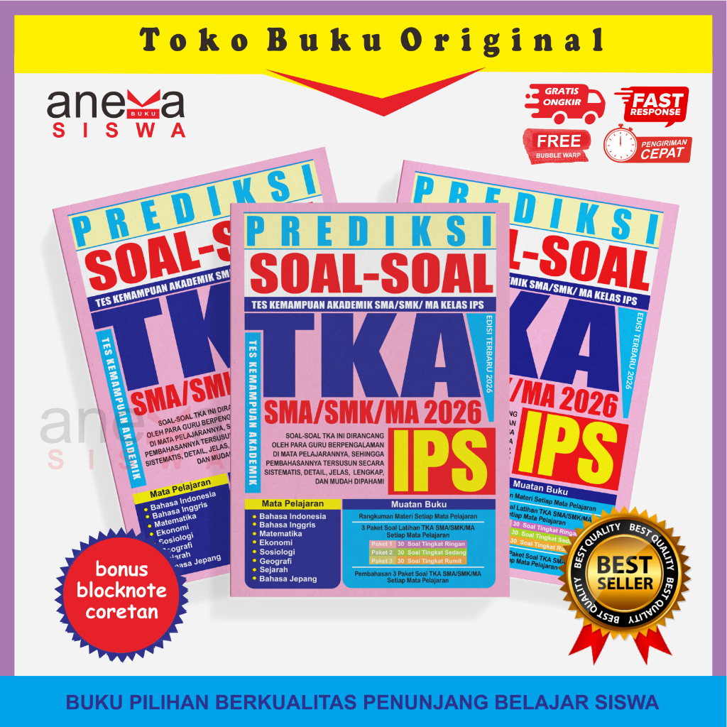 PREDIKSI SOAL-SOAL TKA IPS SMA/SMK/MA 2026 Mata Pembelajaran BAHASA INDONESIA, BAHASA INGGRIS, MATEM