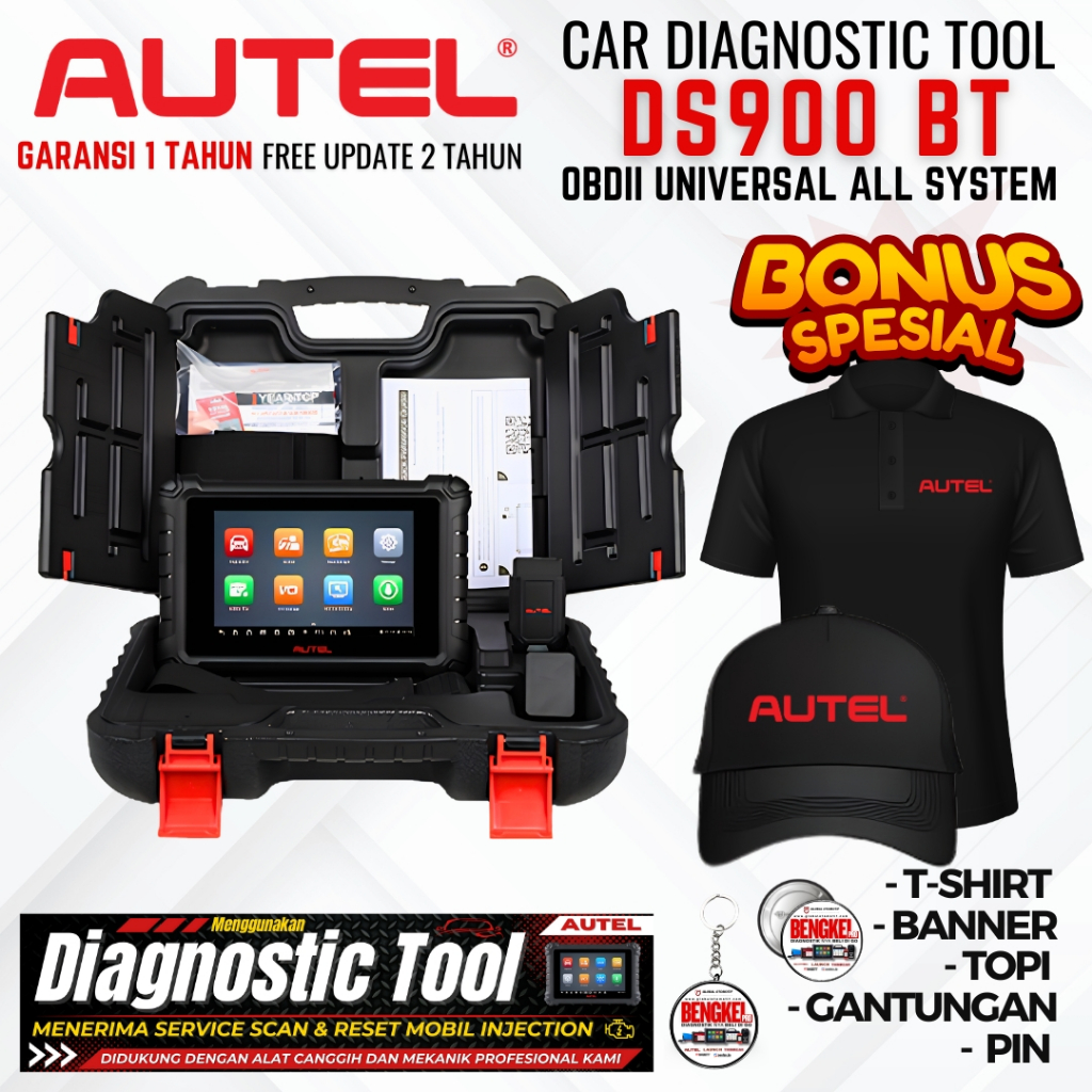 Autel Scanner Mobil Universal MaxiDAS DS900BT Scanner Mobil universal dengan VCI Bluetooth versi upg