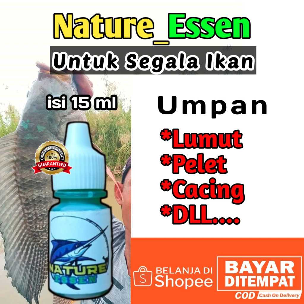 UMPAN GACOR NATURE ESSEN TERRIS (15 ML) SEGALA AROMA Esen ikan patin Nila Liar mujaer mas lele super