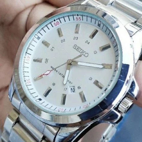 Jam Tangan Pria Saiko Rantai Stainless Tanggal Aktif