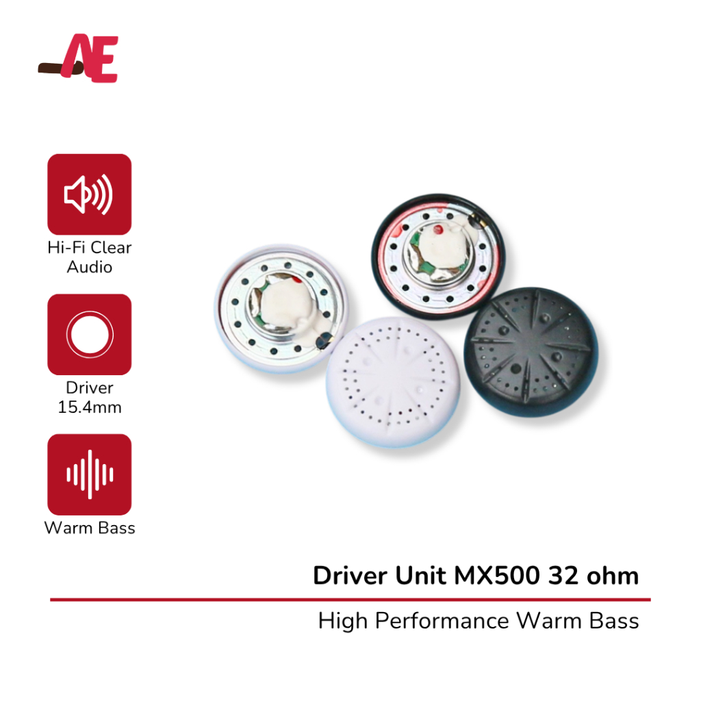 Sepasang Driver Unit MX500 32 ohm High Performance 15.4mm Warm Bass