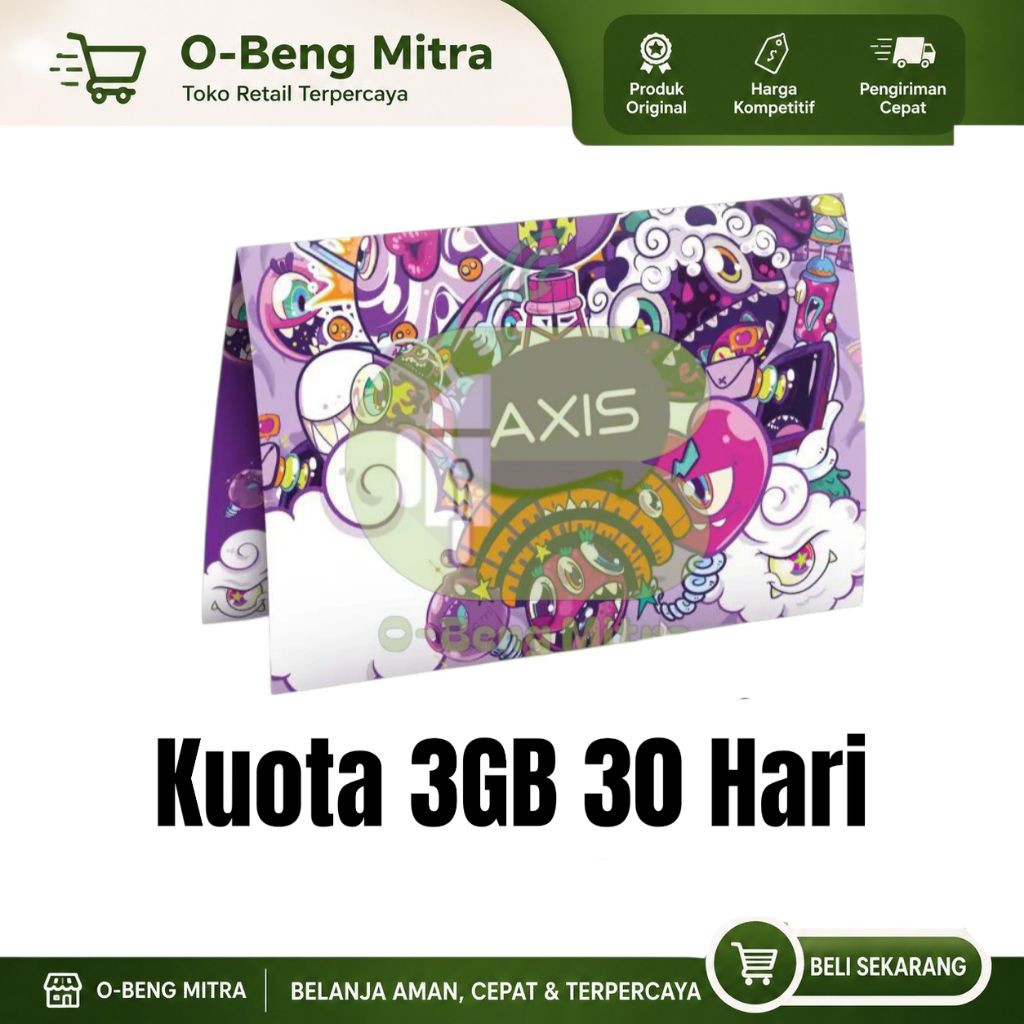 Kartu Perdana AXIS (SP3k) Kosongan & 3GB – Masa Tunggu Panjang