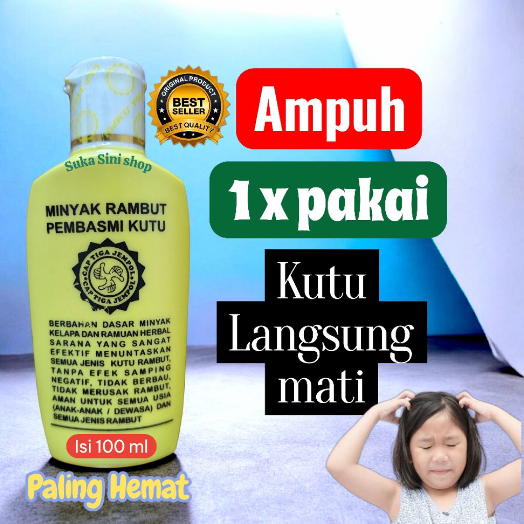 OBAT KUTU RAMBUT AMPUH untuk ANAK dan DEWASA| MINYAK RAMBUT PEMBASMI KUTU dan TELUR KUTU 100ml