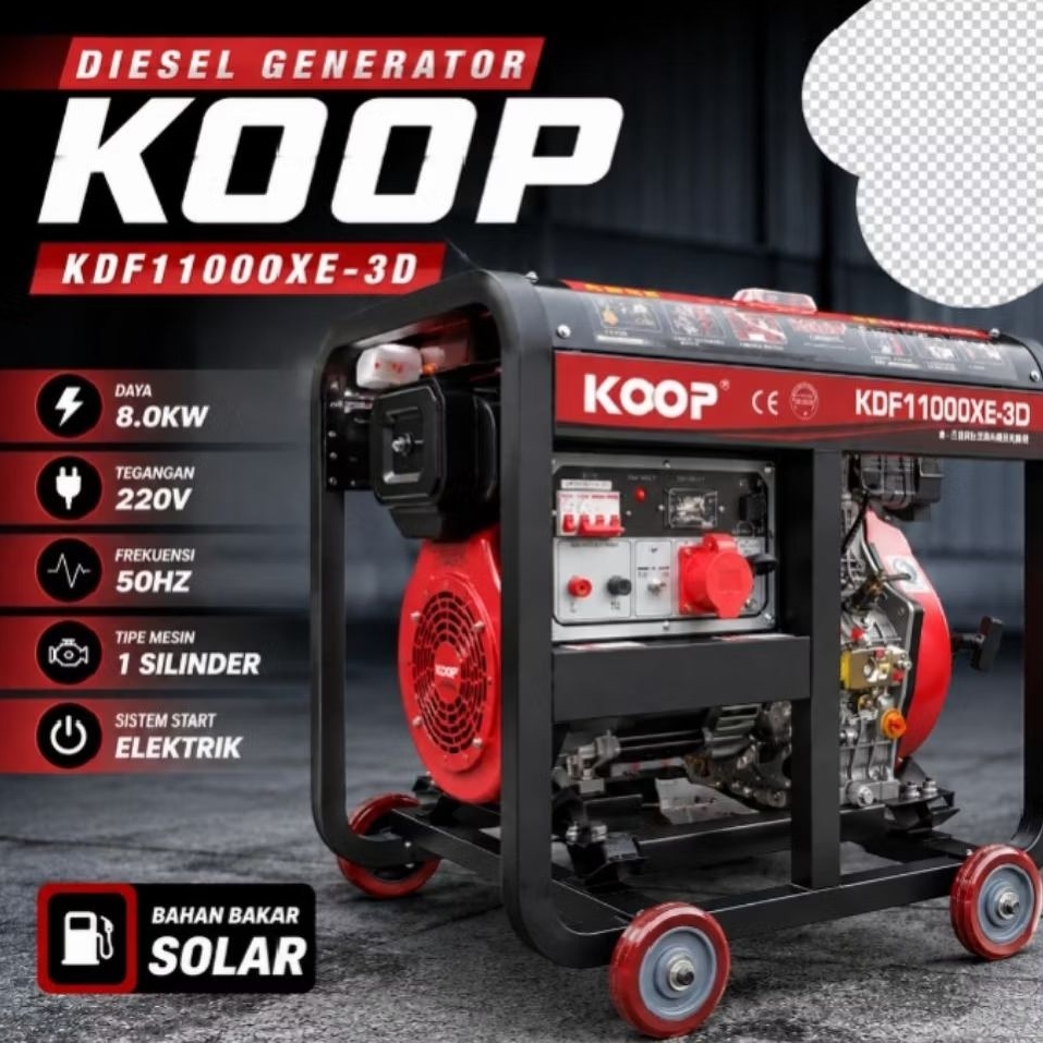 Genset 10000E Diesel Solar 10000 Watt Cadangan Listrik Rumah Industri 7.8KW 8.5KW