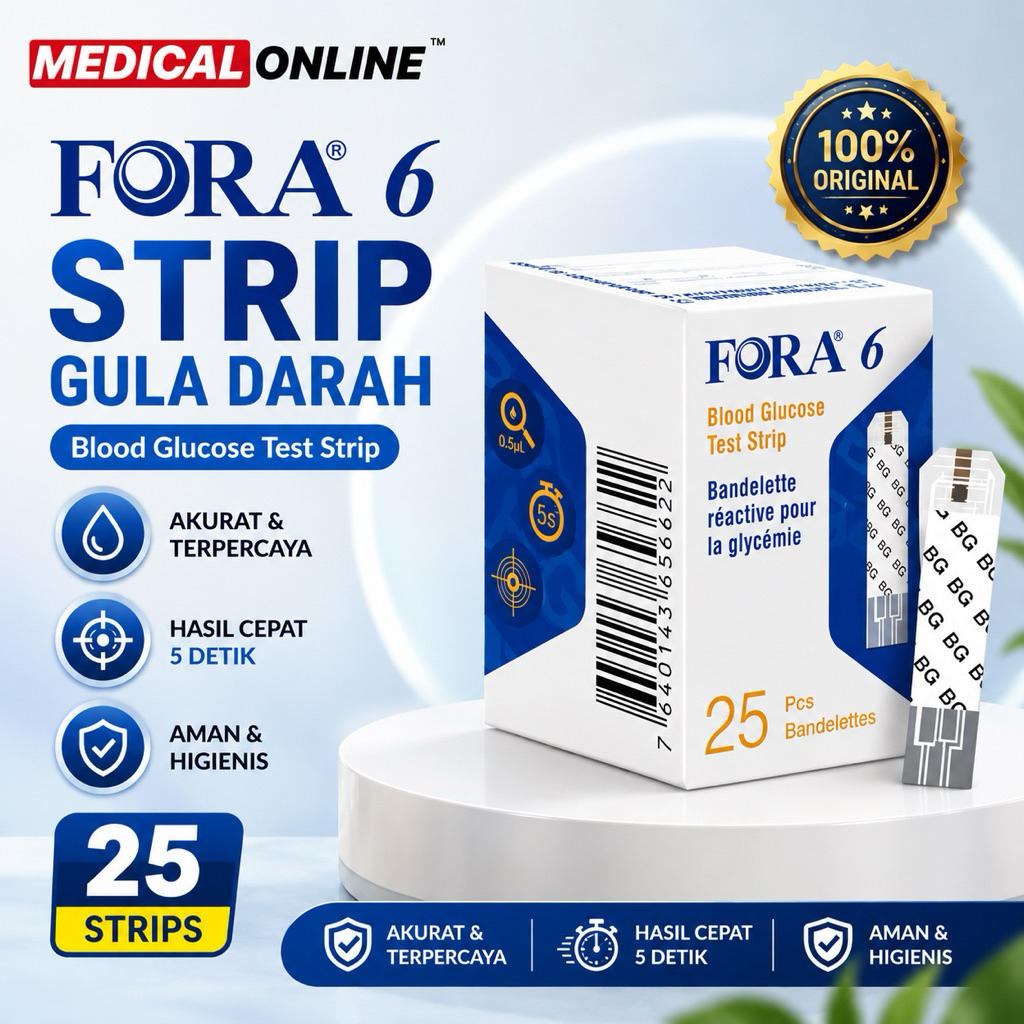 FORA STRIP GULA GLUCOSE FORA 6 PLUS 6 FUNGSI 6 IN 1 MEDICAL ONLINE MEDICALONLINE