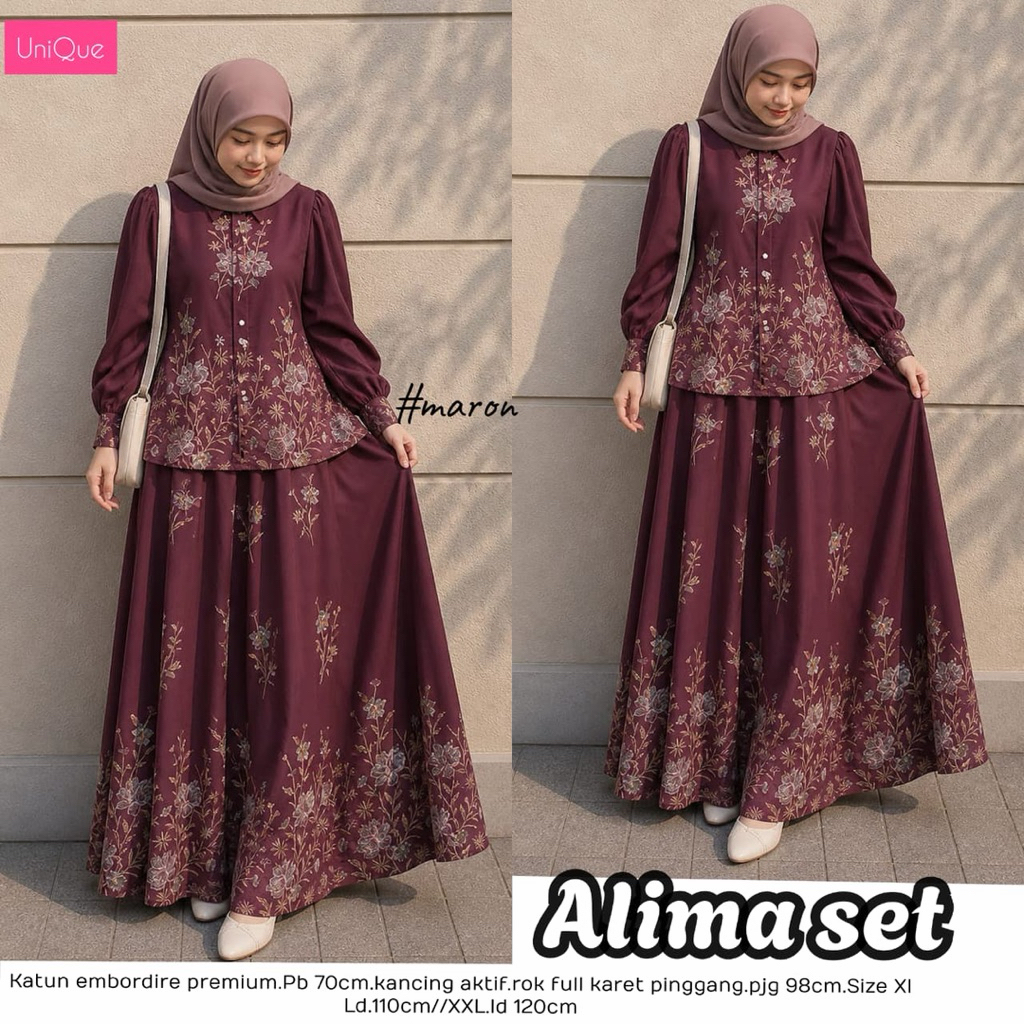 Alima Set Rok Setelan Wanita Premium by Unique